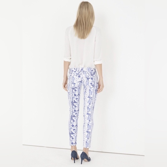 Rebecca Minkoff Designer Low Rise Jane Skinny Jeans Blue & White Birds S… - Picture 2 of 10